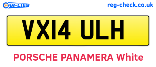 VX14ULH are the vehicle registration plates.