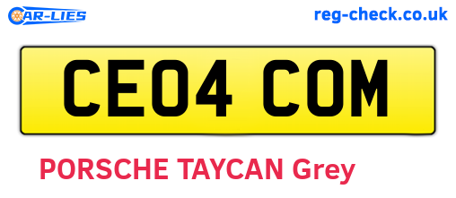CE04COM are the vehicle registration plates.