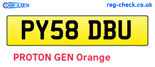 PY58DBU are the vehicle registration plates.