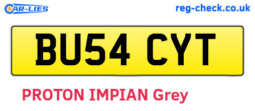 BU54CYT are the vehicle registration plates.