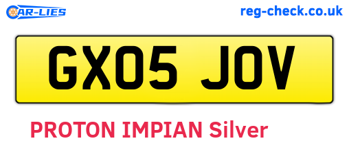 GX05JOV are the vehicle registration plates.