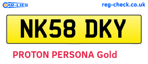 NK58DKY are the vehicle registration plates.