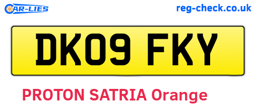 DK09FKY are the vehicle registration plates.