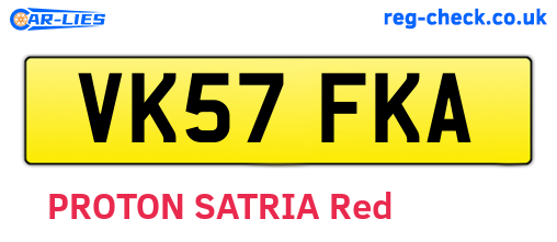 VK57FKA are the vehicle registration plates.