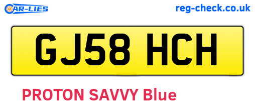 GJ58HCH are the vehicle registration plates.