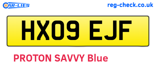 HX09EJF are the vehicle registration plates.