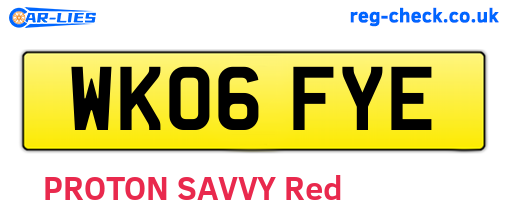 WK06FYE are the vehicle registration plates.