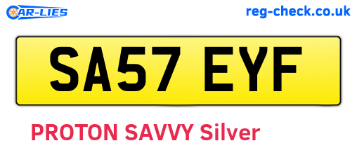 SA57EYF are the vehicle registration plates.