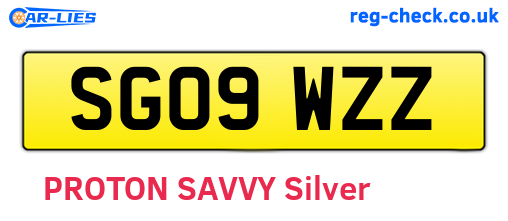 SG09WZZ are the vehicle registration plates.