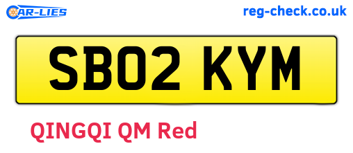 SB02KYM are the vehicle registration plates.