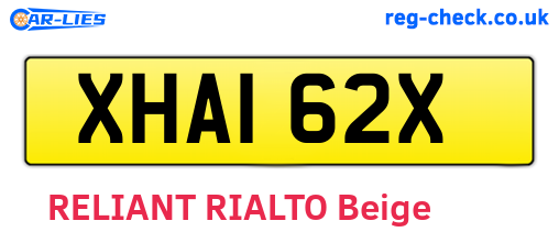 XHA162X are the vehicle registration plates.