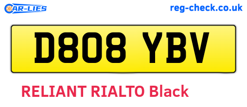 D808YBV are the vehicle registration plates.