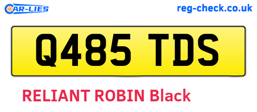 Q485TDS are the vehicle registration plates.