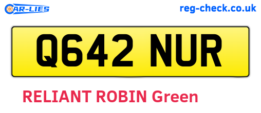 Q642NUR are the vehicle registration plates.