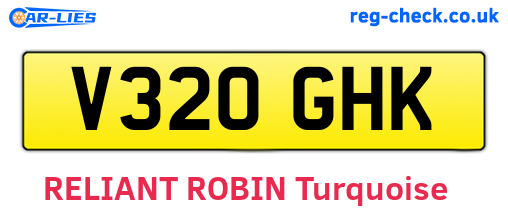 V320GHK are the vehicle registration plates.