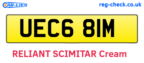 UEC681M are the vehicle registration plates.