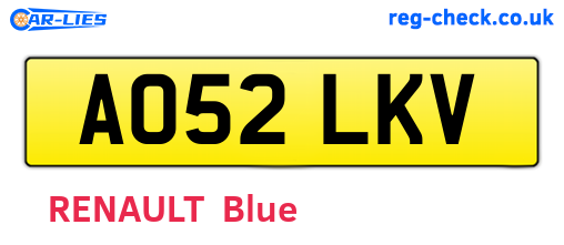 AO52LKV are the vehicle registration plates.