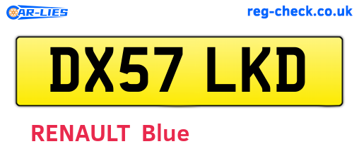 DX57LKD are the vehicle registration plates.