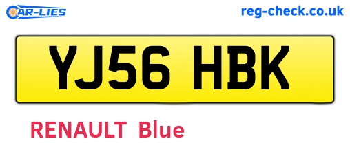 YJ56HBK are the vehicle registration plates.
