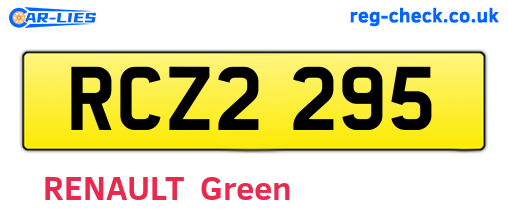 RCZ2295 are the vehicle registration plates.