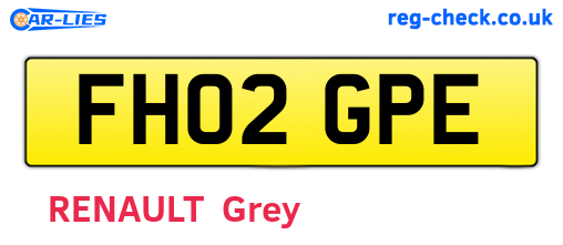 FH02GPE are the vehicle registration plates.