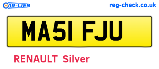 MA51FJU are the vehicle registration plates.