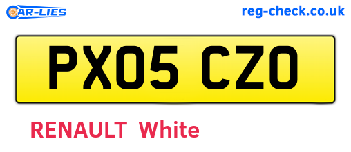 PX05CZO are the vehicle registration plates.