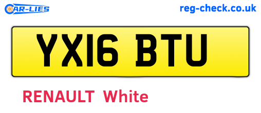 YX16BTU are the vehicle registration plates.