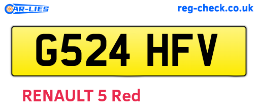 G524HFV are the vehicle registration plates.