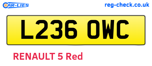 L236OWC are the vehicle registration plates.