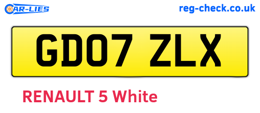 GD07ZLX are the vehicle registration plates.