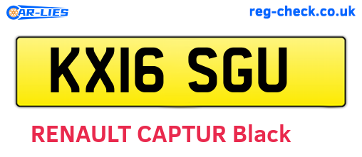 KX16SGU are the vehicle registration plates.