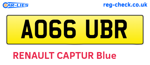 AO66UBR are the vehicle registration plates.