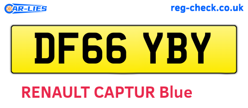 DF66YBY are the vehicle registration plates.