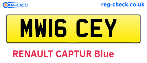 MW16CEY are the vehicle registration plates.