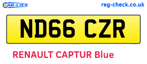 ND66CZR are the vehicle registration plates.