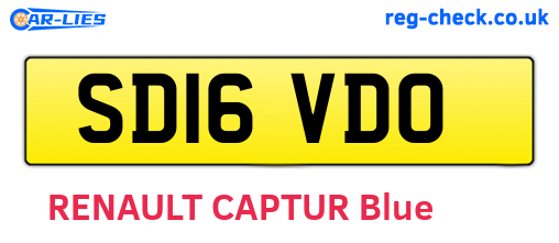 SD16VDO are the vehicle registration plates.