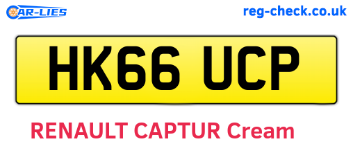 HK66UCP are the vehicle registration plates.