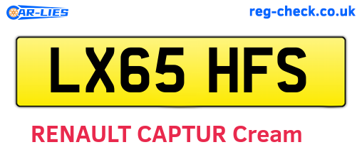 LX65HFS are the vehicle registration plates.