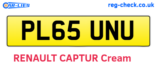 PL65UNU are the vehicle registration plates.