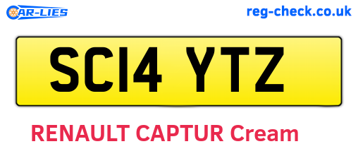 SC14YTZ are the vehicle registration plates.