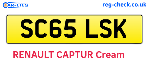 SC65LSK are the vehicle registration plates.