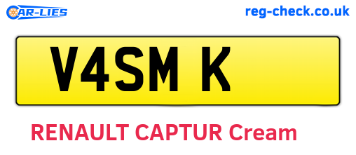 V4SMK are the vehicle registration plates.