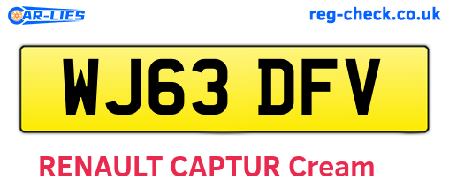 WJ63DFV are the vehicle registration plates.