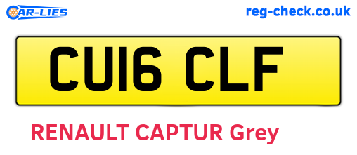 CU16CLF are the vehicle registration plates.