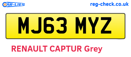 MJ63MYZ are the vehicle registration plates.