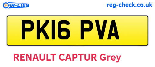 PK16PVA are the vehicle registration plates.