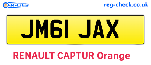 JM61JAX are the vehicle registration plates.