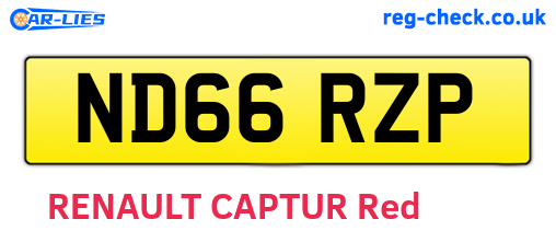 ND66RZP are the vehicle registration plates.