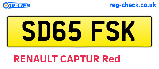 SD65FSK are the vehicle registration plates.